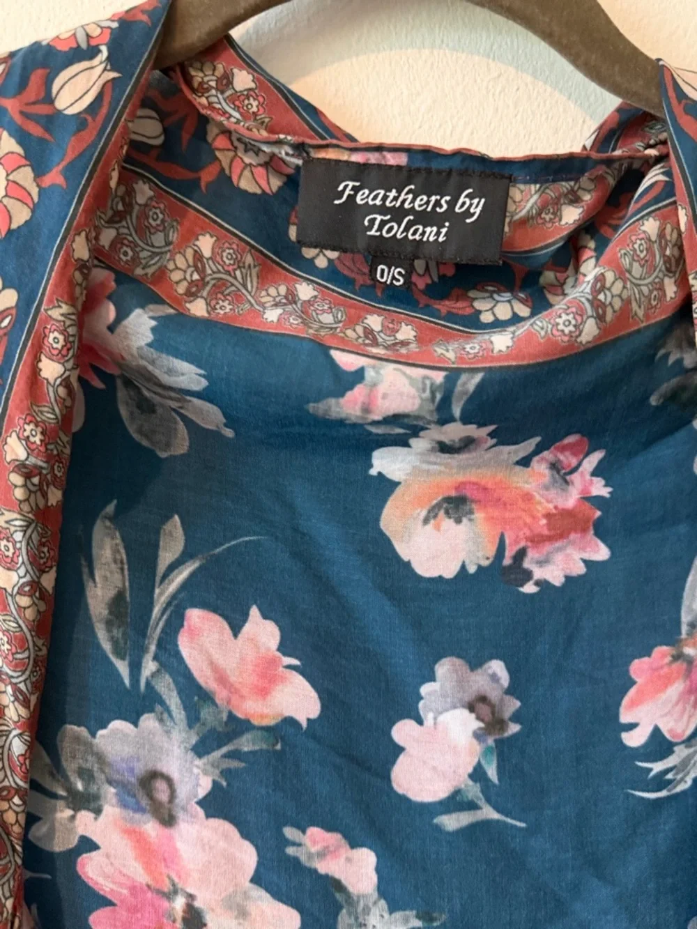 Feathers by Talani Floral Open Front Kimono Shrug